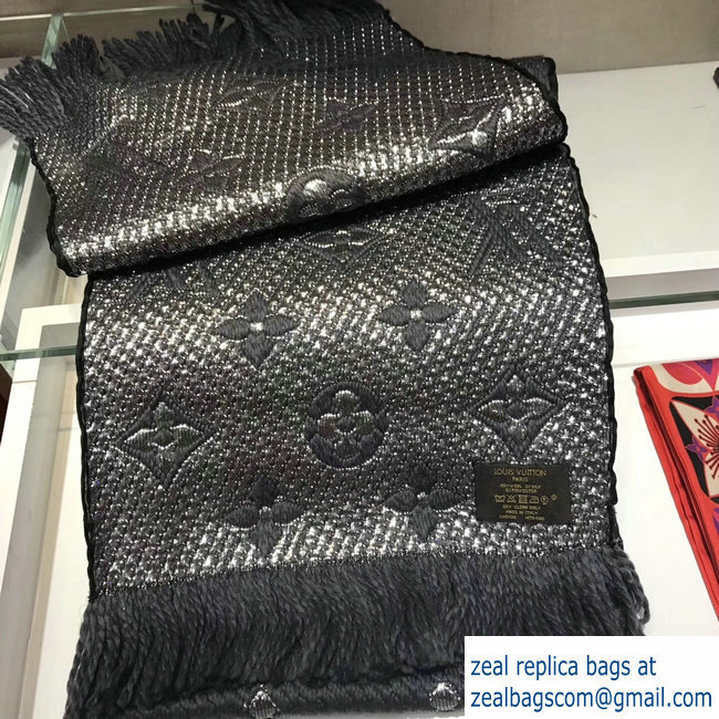 Louis Vuitton Logomania Shine Scarf Dark Gray/Silver 2018