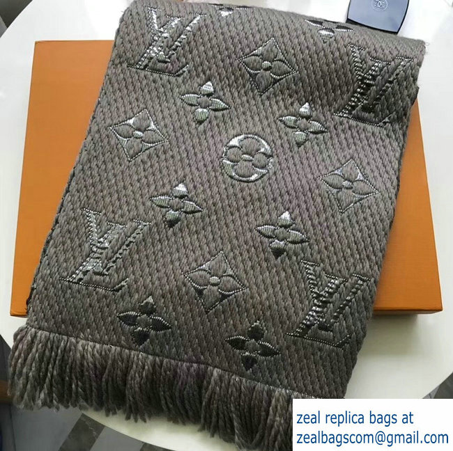 Louis Vuitton Logomania Shine Scarf Gray 2018 - Click Image to Close