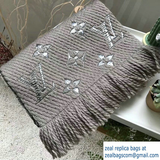 Louis Vuitton Logomania Shine Scarf Gray 2018