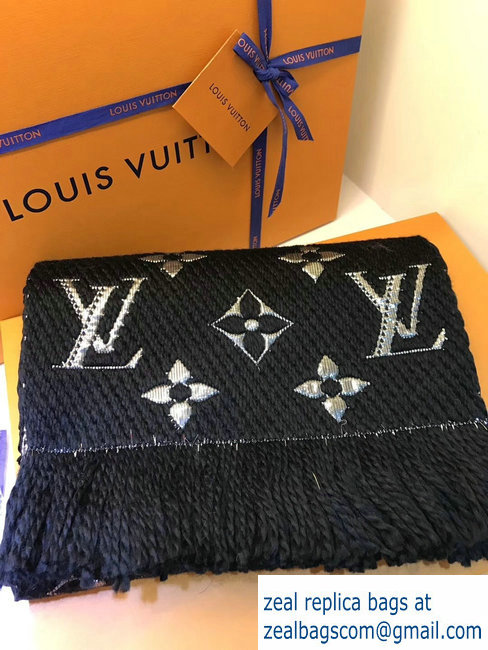 Louis Vuitton Logomania Shine Scarf M75833 Black 2018