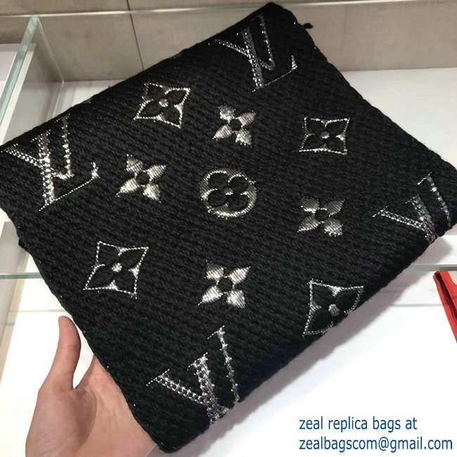 Louis Vuitton Logomania Shine Scarf M75833 Black 2018