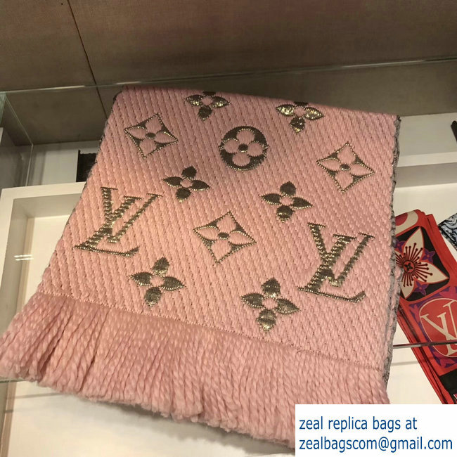 Louis Vuitton Logomania Shine Scarf Pink/Gold 2018