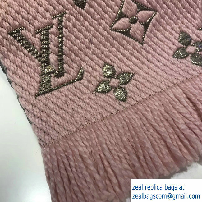 Louis Vuitton Logomania Shine Scarf Pink/Gold 2018 - Click Image to Close