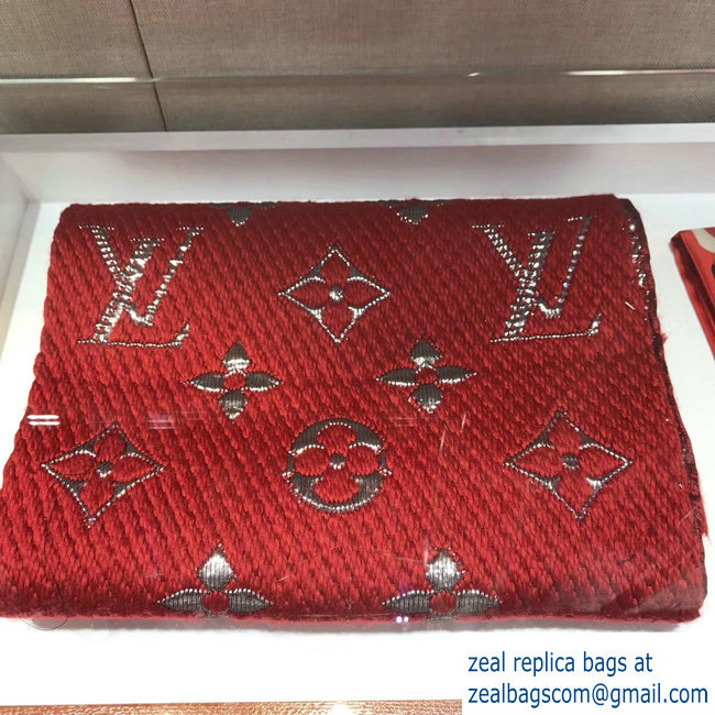 Louis Vuitton Logomania Shine Scarf Red 2018