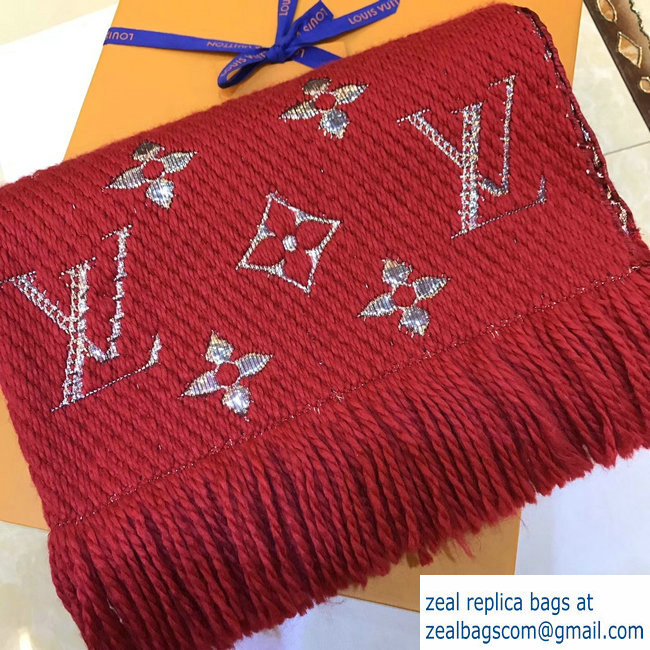 Louis Vuitton Logomania Shine Scarf Red 2018