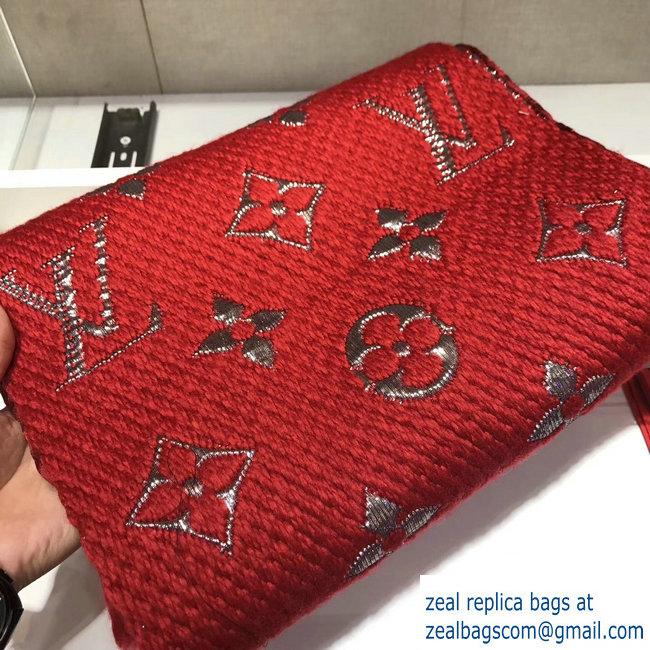 Louis Vuitton Logomania Shine Scarf Red 2018 - Click Image to Close