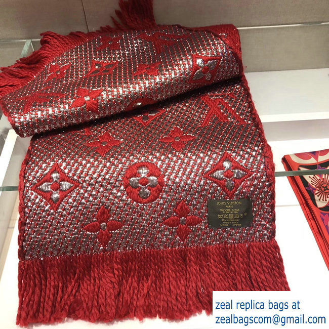 Louis Vuitton Logomania Shine Scarf Red 2018