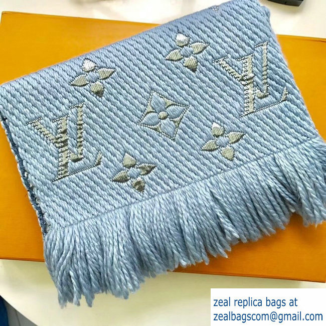 Louis Vuitton Logomania Shine Scarf Sky Blue 2018