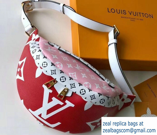 Louis Vuitton Monogram Canvas Bumbag M43644 Red/White/Pink 2019 - Click Image to Close