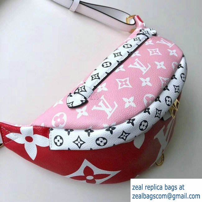 Louis Vuitton Monogram Canvas Bumbag M43644 Red/White/Pink 2019 - Click Image to Close