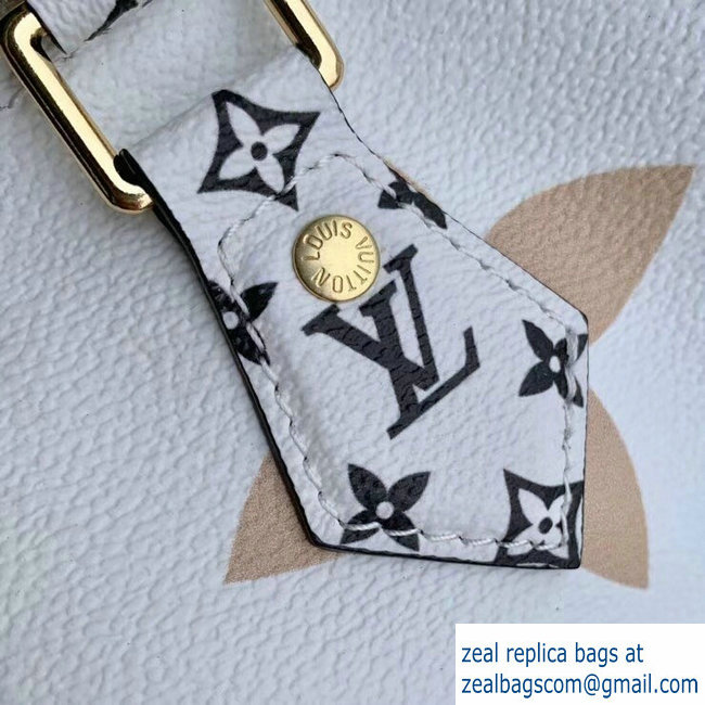 Louis Vuitton Monogram Canvas Speedy 30 Bandouliere Bag M40391 White/Apricot 2019 - Click Image to Close