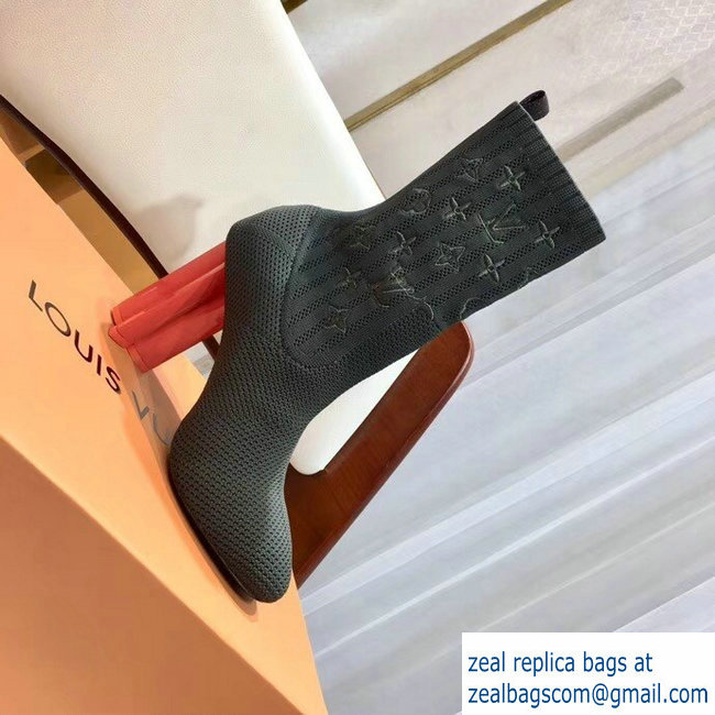 Louis Vuitton Monogram-embroidered Fabric Silhouette Ankle Boots Army Green 2018