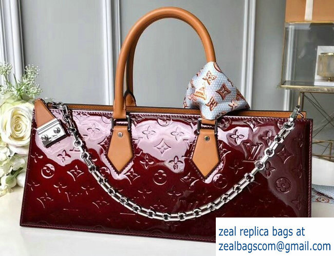 Louis Vuitton Sac Tricot Bag Monogram Vernis Leather Burgundy M44371 2019 - Click Image to Close