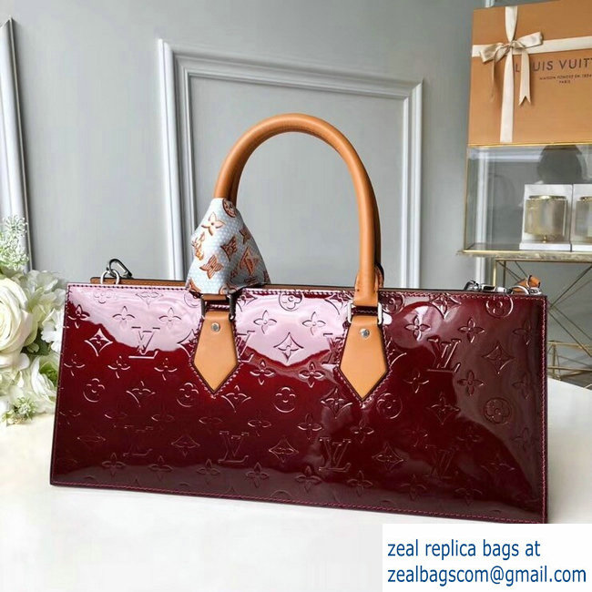 Louis Vuitton Sac Tricot Bag Monogram Vernis Leather Burgundy M44371 2019 - Click Image to Close