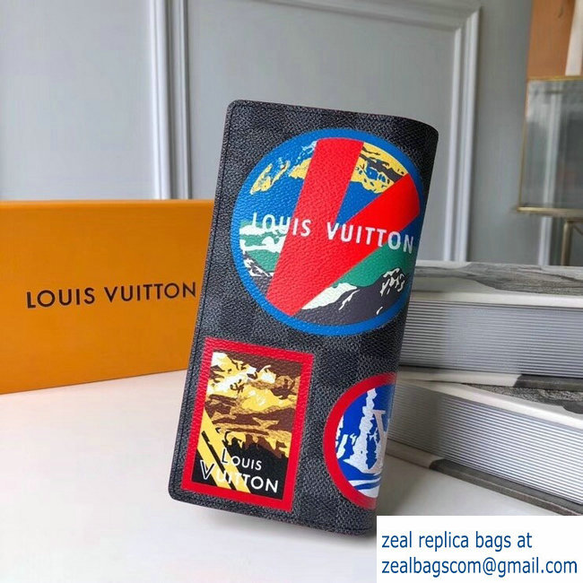 Louis Vuitton Travel Stickers Patches Alps Brazza Wallet N60091 2018