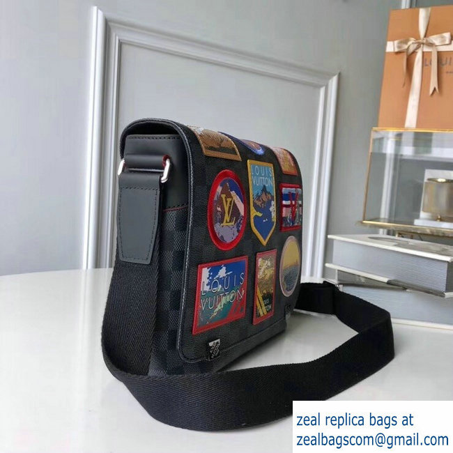 Louis Vuitton Travel Stickers Patches Alps Damier Graphite Canvas District PM Messenger Bag N40040 2018 - Click Image to Close