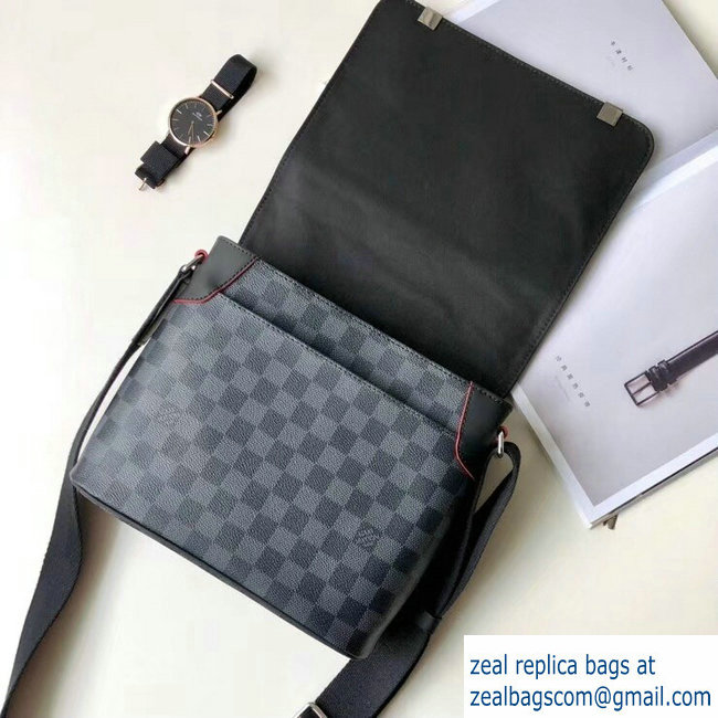 Louis Vuitton Travel Stickers Patches Alps Damier Graphite Canvas District PM Messenger Bag N40040 2018