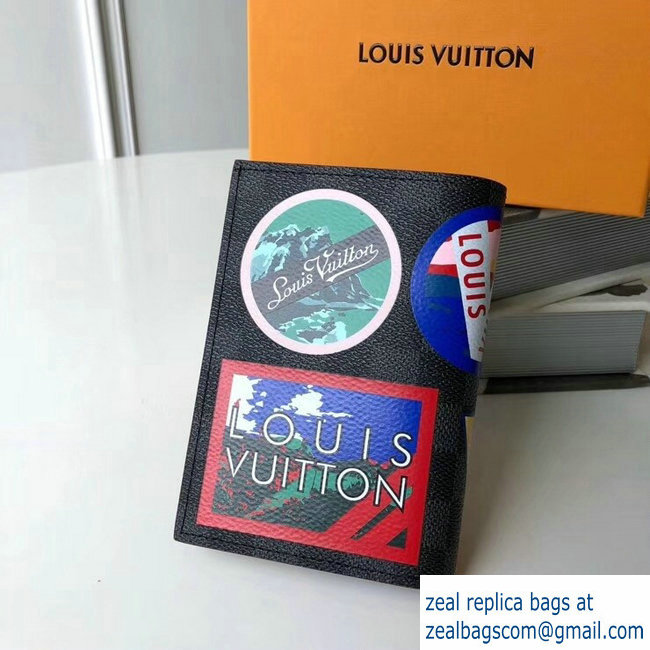 Louis Vuitton Travel Stickers Patches Alps Damier Graphite Canvas Passport Cover N60154 2018 - Click Image to Close