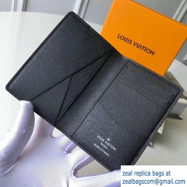Louis Vuitton Travel Stickers Patches Alps Damier Graphite Canvas Pocket Organizer Wallet N60130 2018