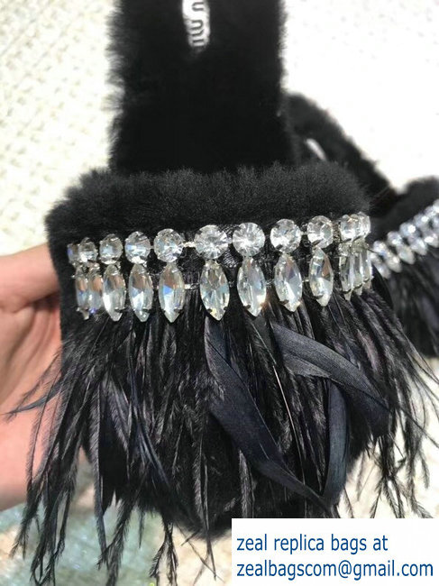 Miu Miu Crystal Fringe Platform Espadrilles Slippers Black 2018 - Click Image to Close