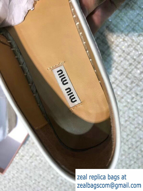 Miu Miu Velvet Crystal Logo Platform Espadrilles Silver 2018