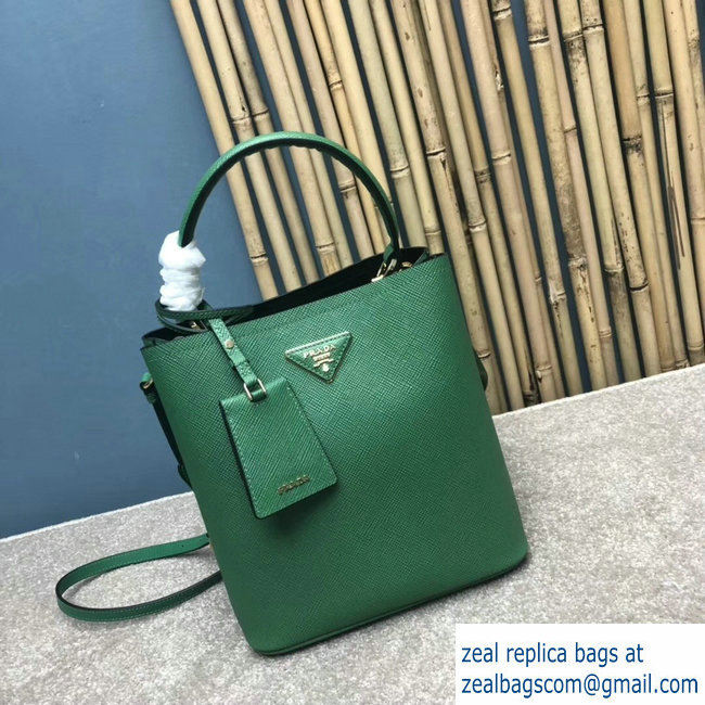 Prada Saffiano Leather Double Medium Bag 1BA212 Green 2018 - Click Image to Close