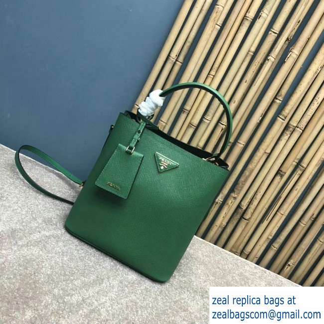 Prada Saffiano Leather Double Medium Bag 1BA212 Green 2018 - Click Image to Close