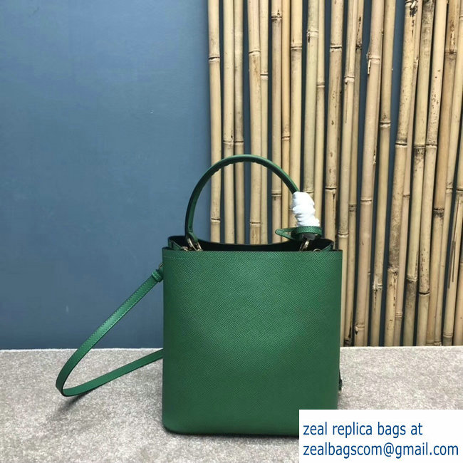 Prada Saffiano Leather Double Medium Bag 1BA212 Green 2018 - Click Image to Close