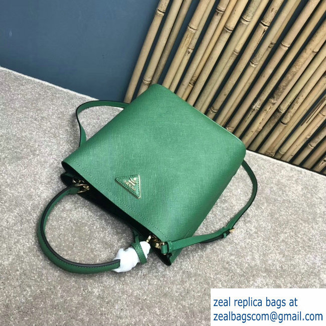 Prada Saffiano Leather Double Medium Bag 1BA212 Green 2018 - Click Image to Close