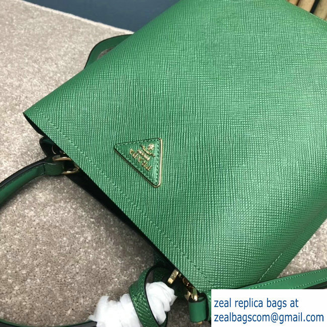 Prada Saffiano Leather Double Medium Bag 1BA212 Green 2018 - Click Image to Close