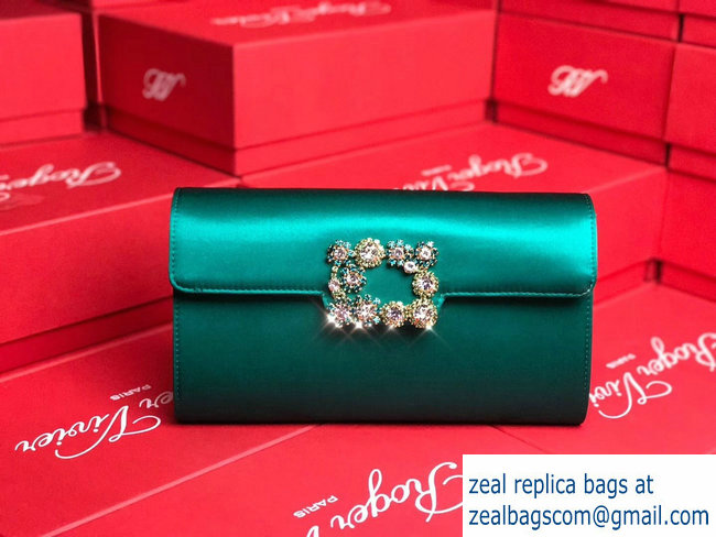 ROGER VIVER Broche Envelope Flap should clutch bag DARK GREENISH - Click Image to Close