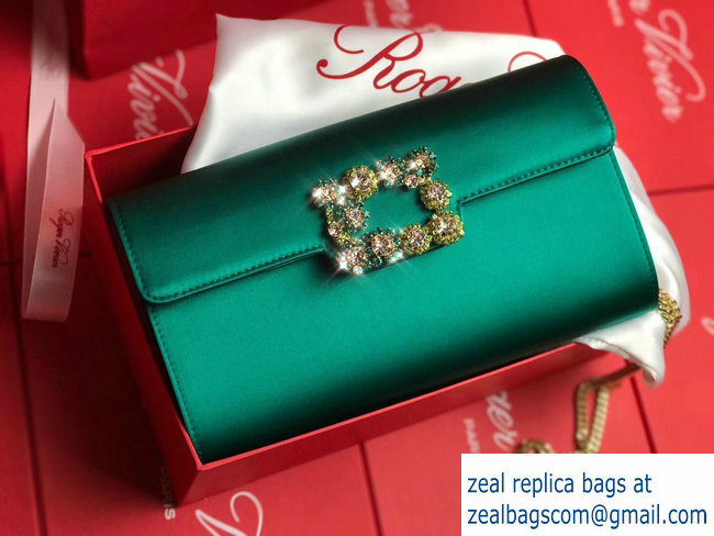 ROGER VIVER Broche Envelope Flap should clutch bag DARK GREENISH - Click Image to Close