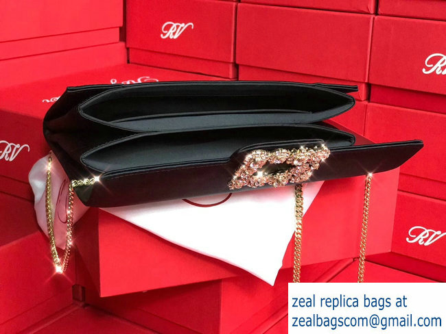 ROGER VIVER Broche Envelope Flap should clutch bag black - Click Image to Close
