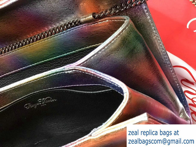 ROGER VIVIER PILGRIM EMBELLISHED SILK SATIN CHAIN CLUTCH Cross-body BAG - Click Image to Close