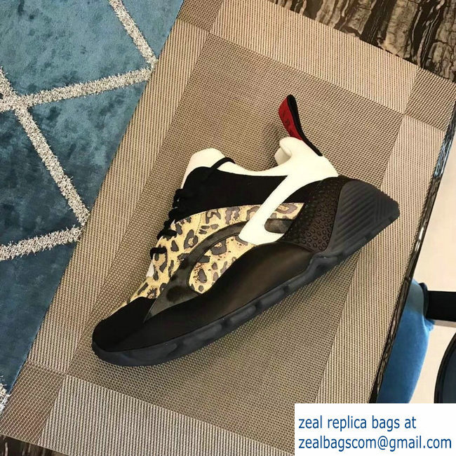 Stella McCartney Eclypse Sneakers Black/White/Leopard Spring 2019 - Click Image to Close