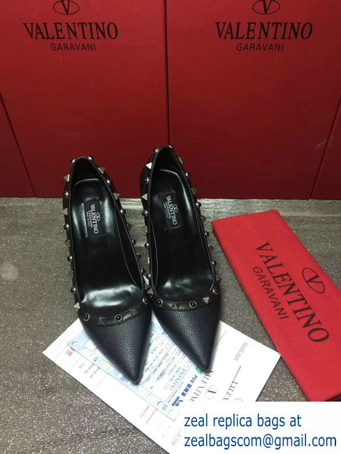 VALENTINO ROLLING ROCKSTUD PUMP 9.5CM all balck