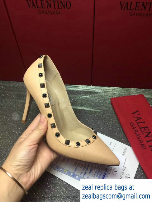 VALENTINO ROLLING ROCKSTUD PUMP 9.5CM beige