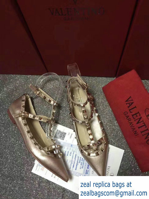 VALENTINO SHEEPSKIN CAGE ROCKSTUD BALLET FLAT