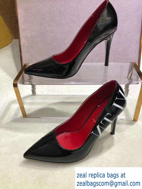 VALENTINO VLTN PATENT PUMP 9.5CM black - Click Image to Close