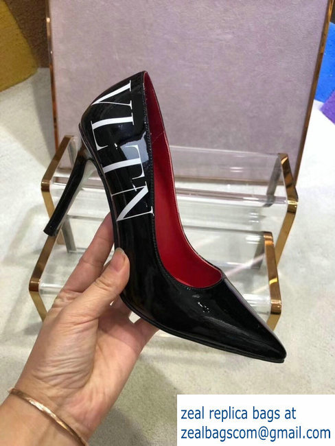 VALENTINO VLTN PATENT PUMP 9.5CM black - Click Image to Close