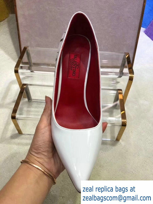 VALENTINO VLTN PATENT PUMP 9.5CM white - Click Image to Close