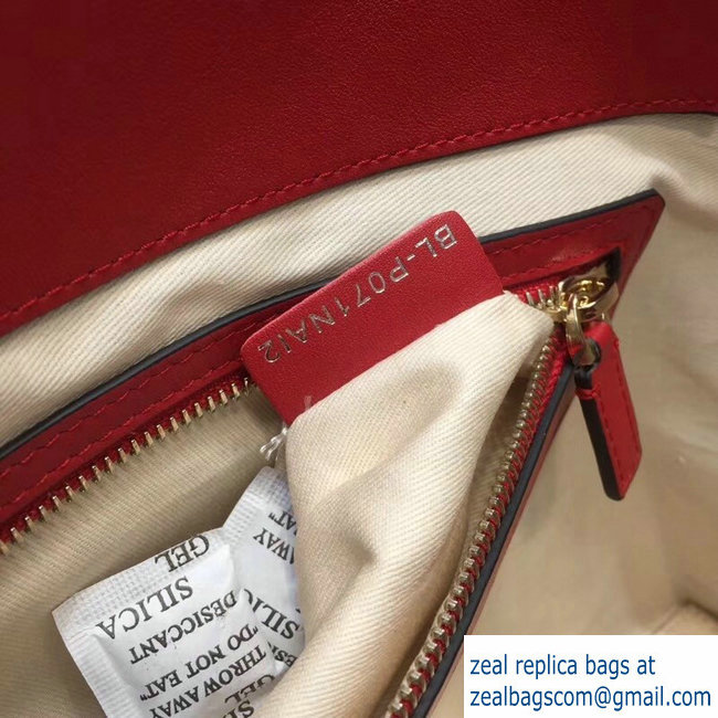 Valentino Chevron Motif Rockstud Small Shopper Tote Bag Red 2019 - Click Image to Close