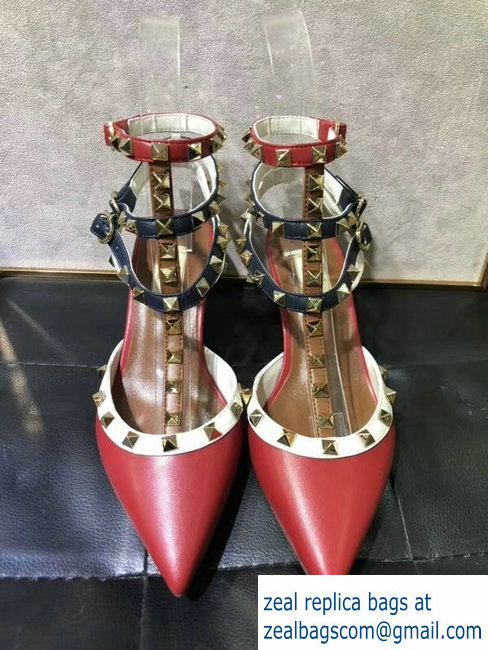 Valentino Heel 6.5cm Rockstud Multicolored Ankle Strap Pumps 2019