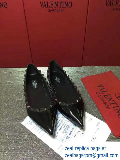 Valentino PATENT noir rockstud ballet flats black - Click Image to Close