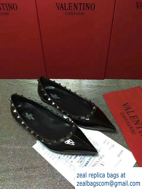 Valentino PATENT noir rockstud ballet flats black - Click Image to Close