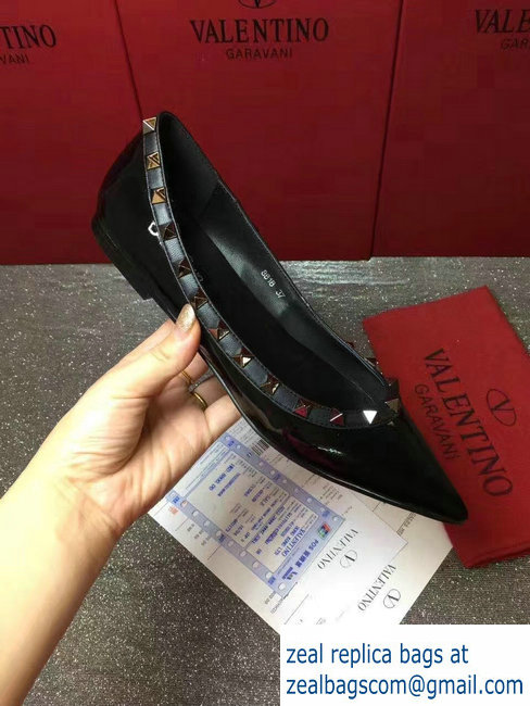 Valentino PATENT noir rockstud ballet flats black