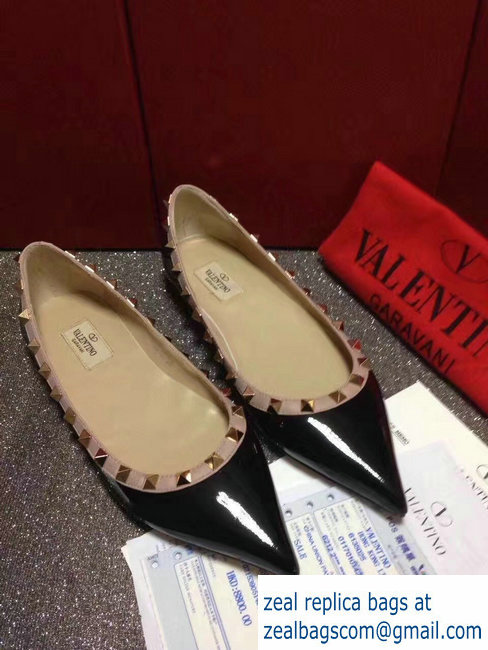 Valentino PATENT rockstud ballet flats black - Click Image to Close