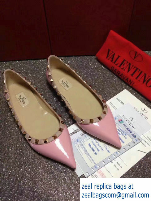 Valentino PATENT rockstud ballet flats pink - Click Image to Close