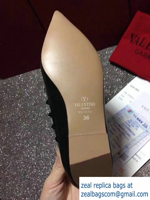 Valentino sheepskin noir rockstud ballet flats Black
