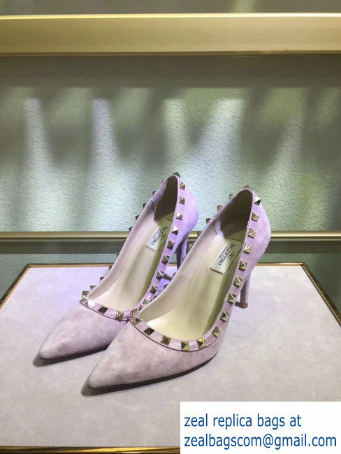Valentino suede rockstud pump 9.5cm NUDE